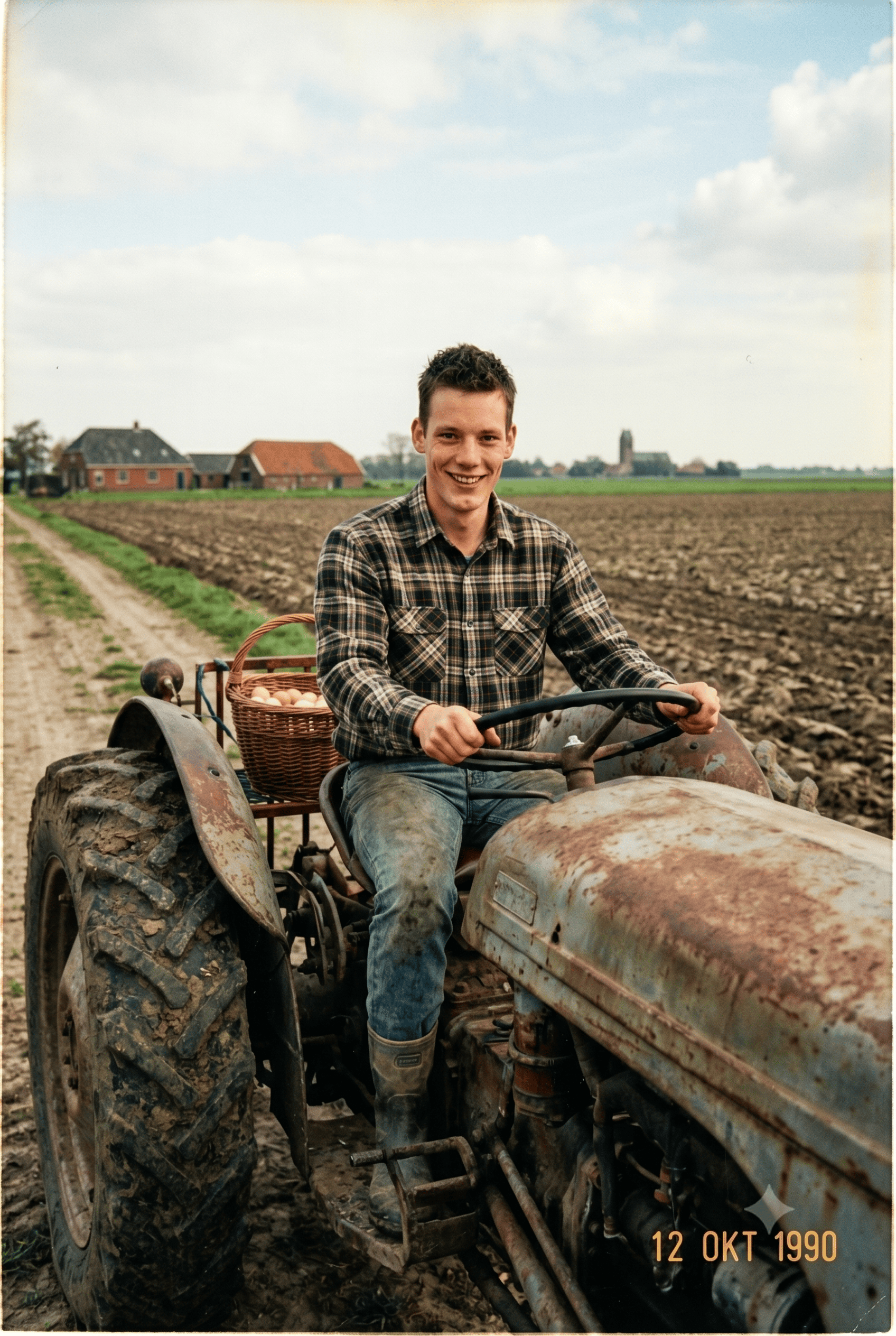 Taco op de tractor
